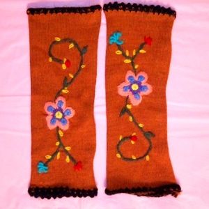 Wrist and Hand Embroidered Warmers